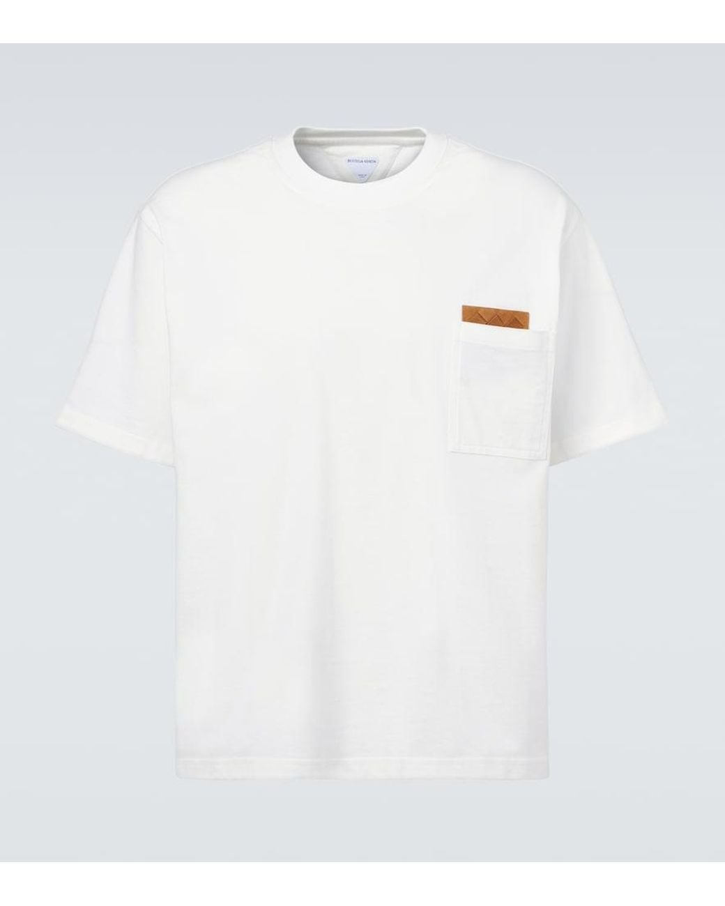 Bottega Veneta White Suede-Trimmed Cotton Jersey T-Shirt for men