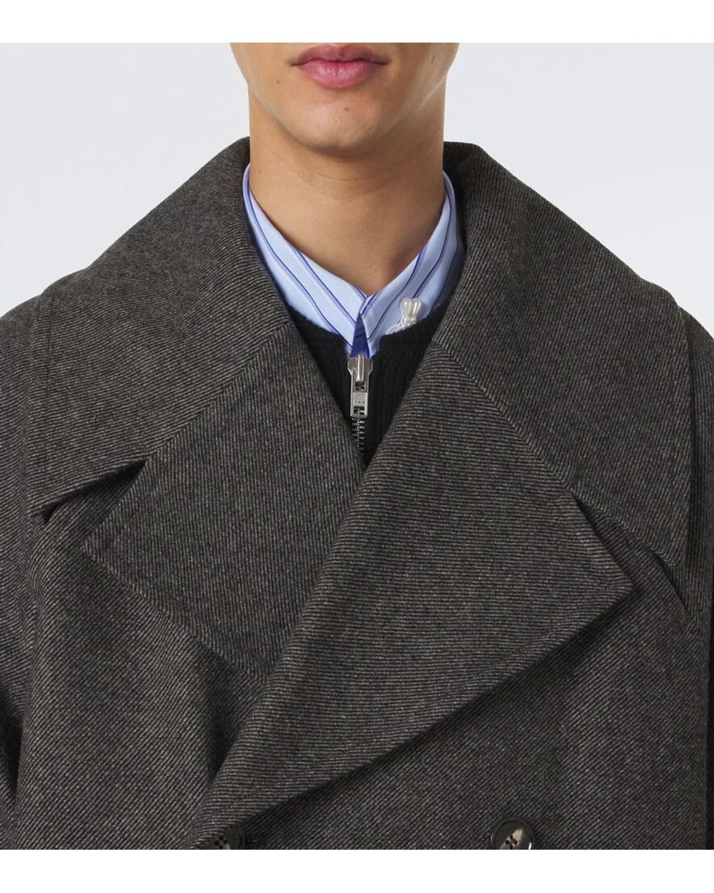 Simone Rocha Gray Embellished Oversized Wool-Blend Coat for men