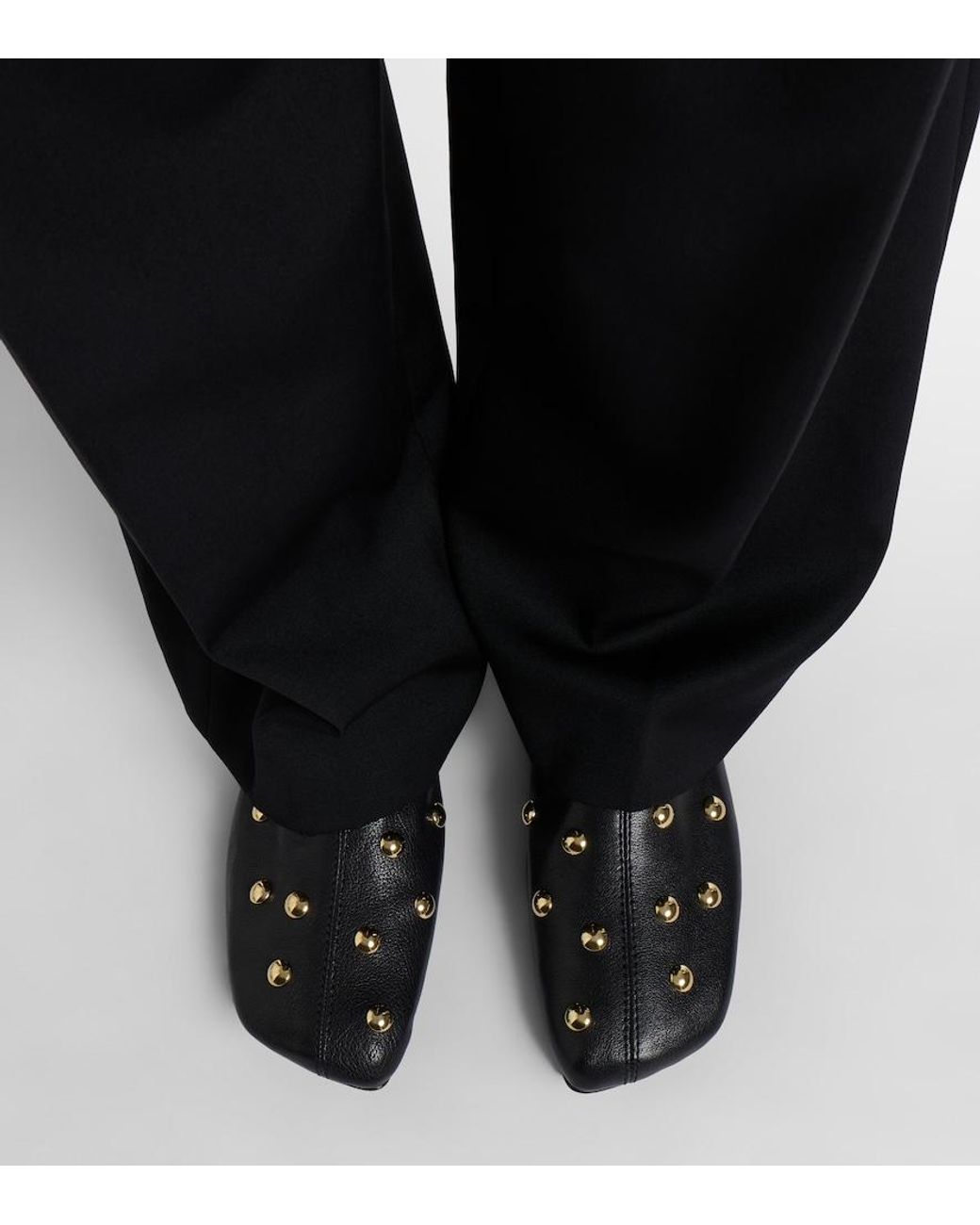 Chloé Black Leather Clogs 'Rita'