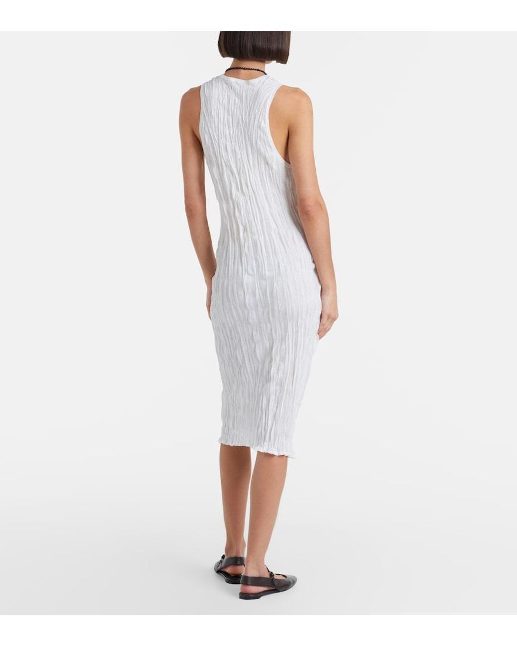Totême  White Pleated Midi Dress