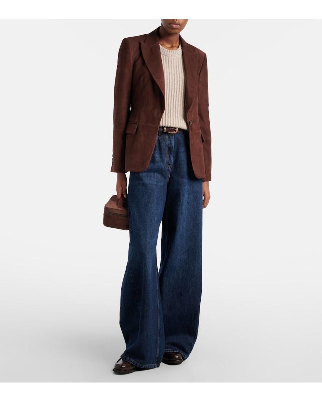 Brunello Cucinelli Brown Monili Suede Blazer