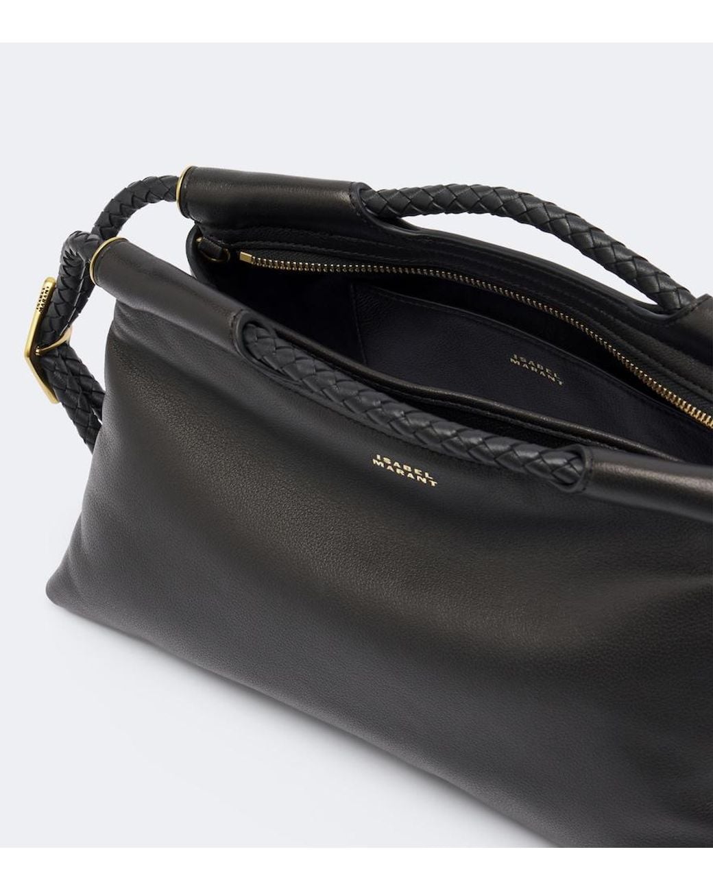 Isabel Marant Black Pipa Medium Leather Top-Handle Bag