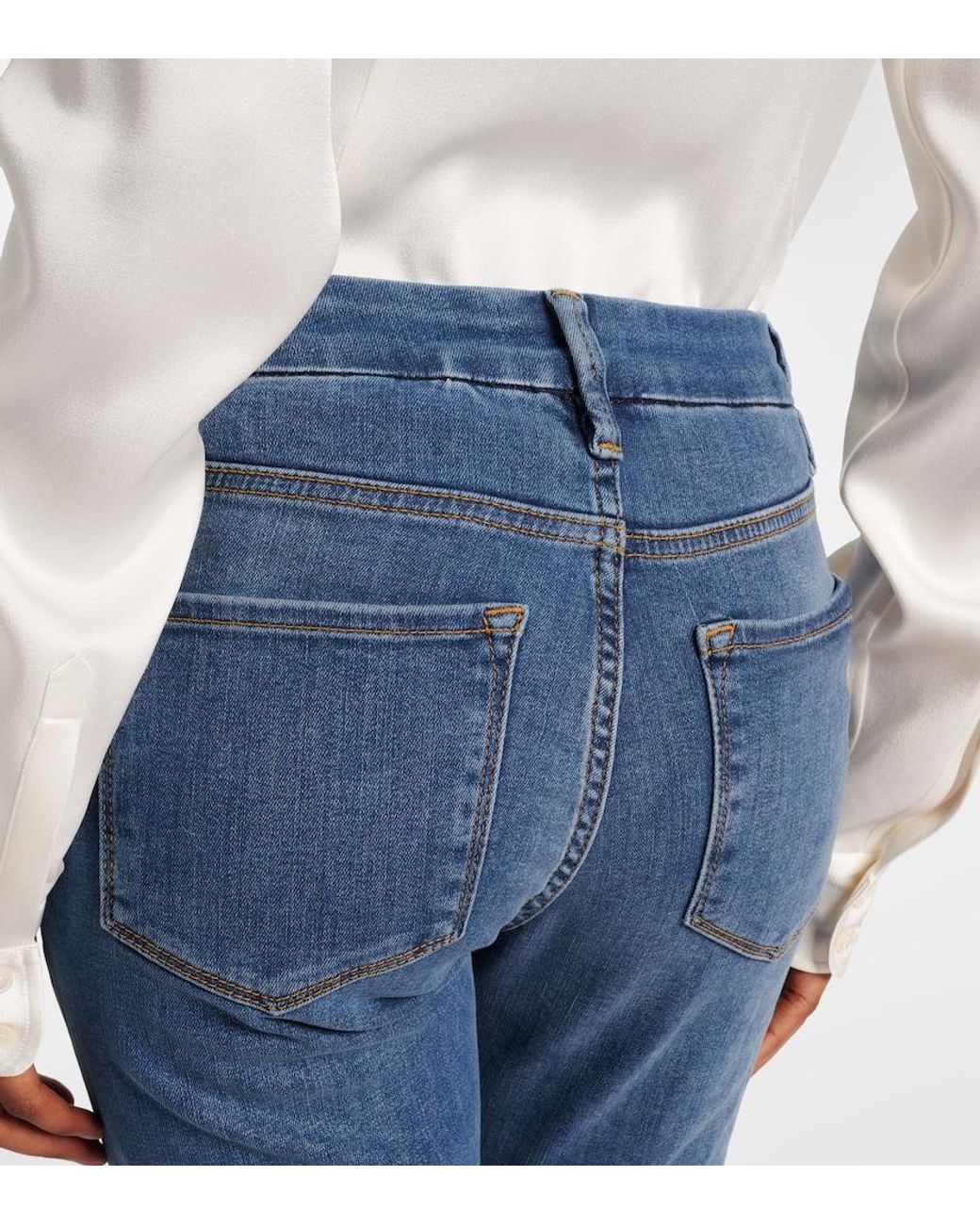 FRAME Blue Le Mini Boot Mid-Rise Jeans