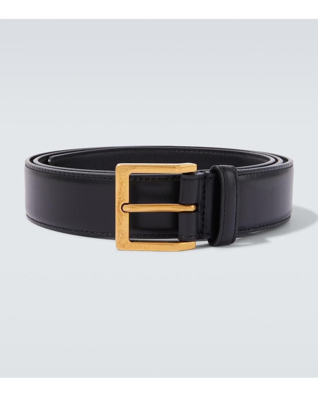 Saint Laurent Black Vadim Leather Belt for men