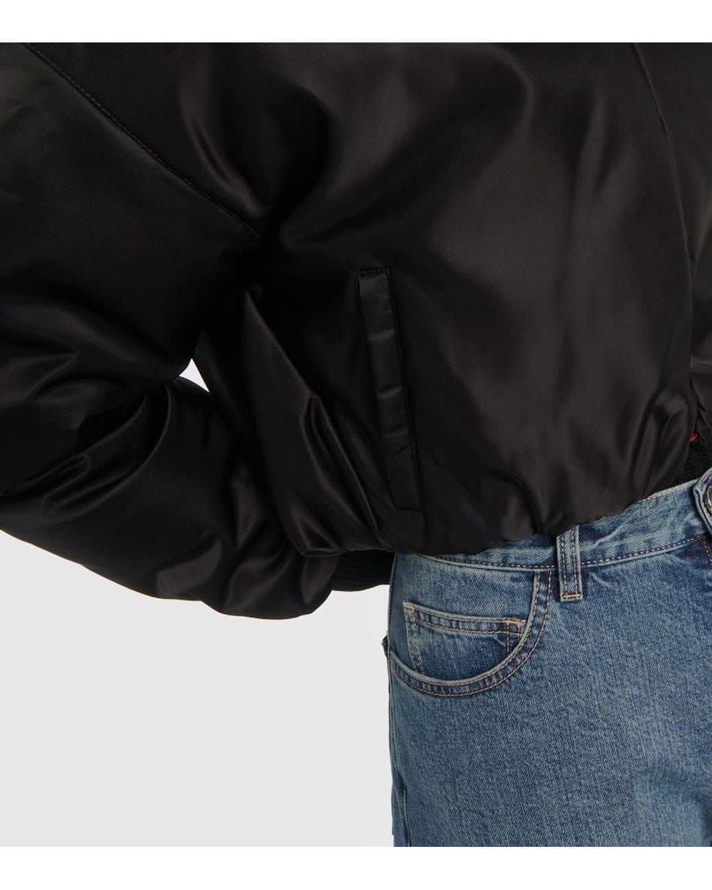 Alaïa Black Oversized Bomber Jacket