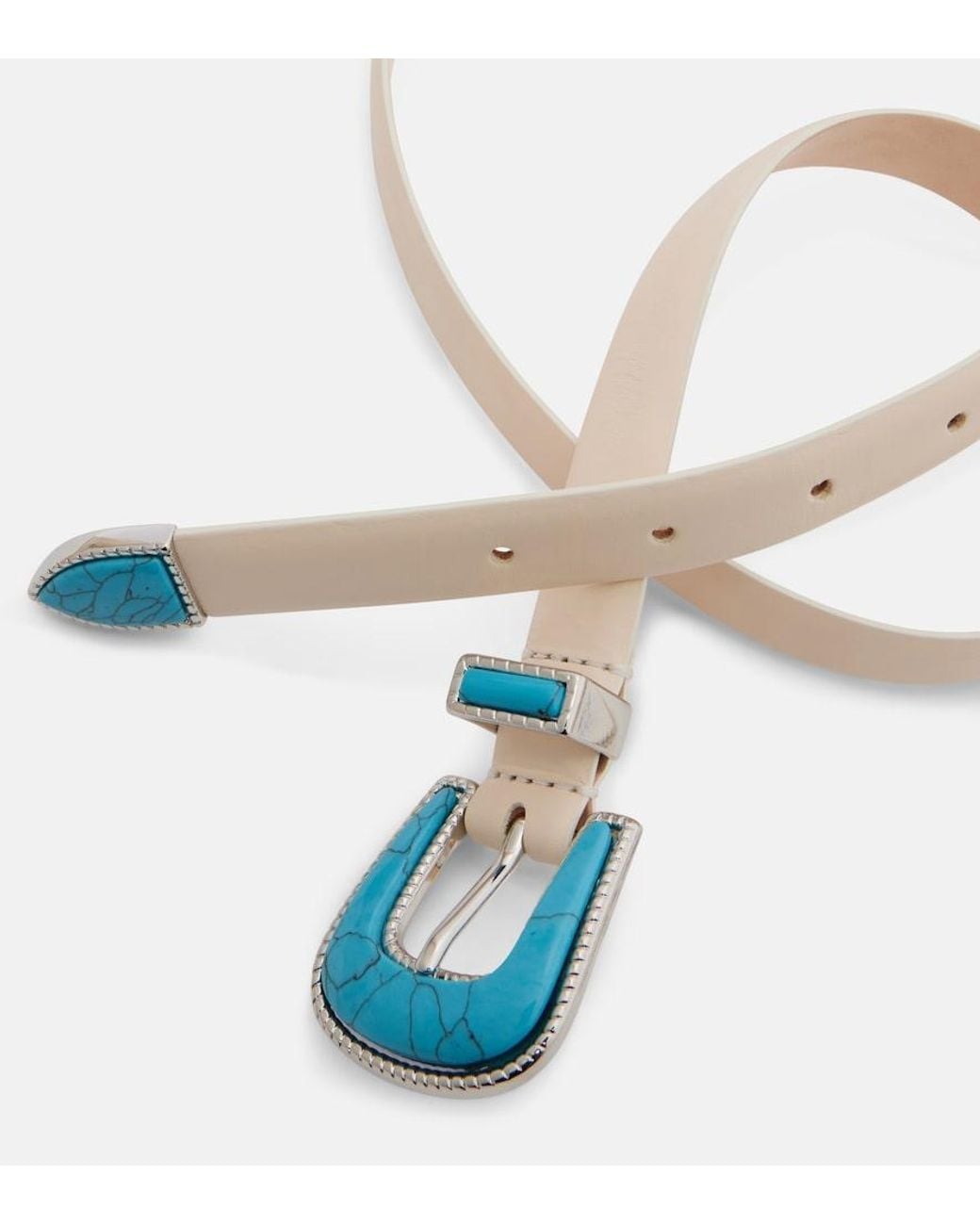 DEHANCHE Blue Travertine Leather Belt