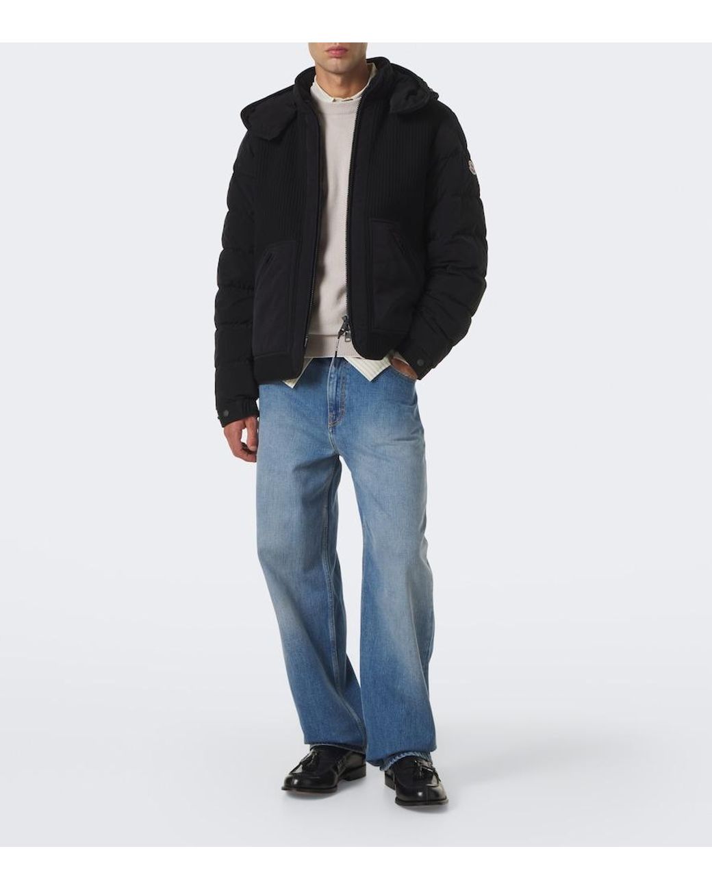 Moncler Black Pelat Hooded Down Jacket for men