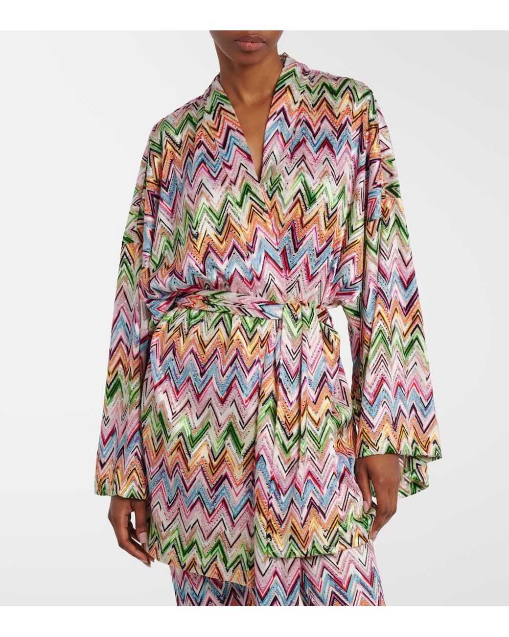 Missoni White Zigzag Wrap Cardigan