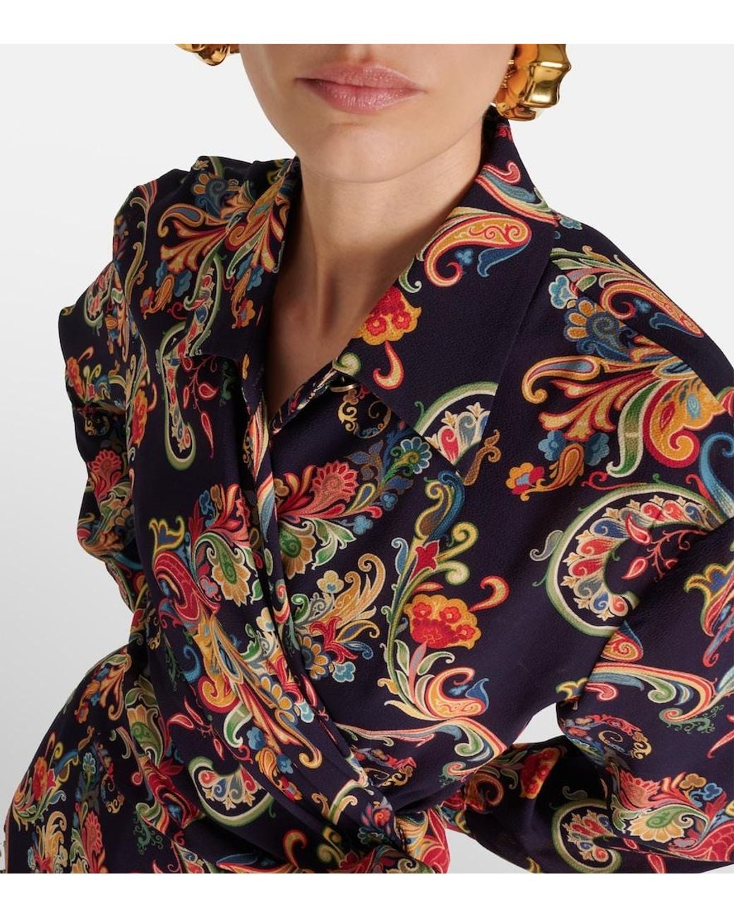 Etro Blue Paisley Shirt Dress