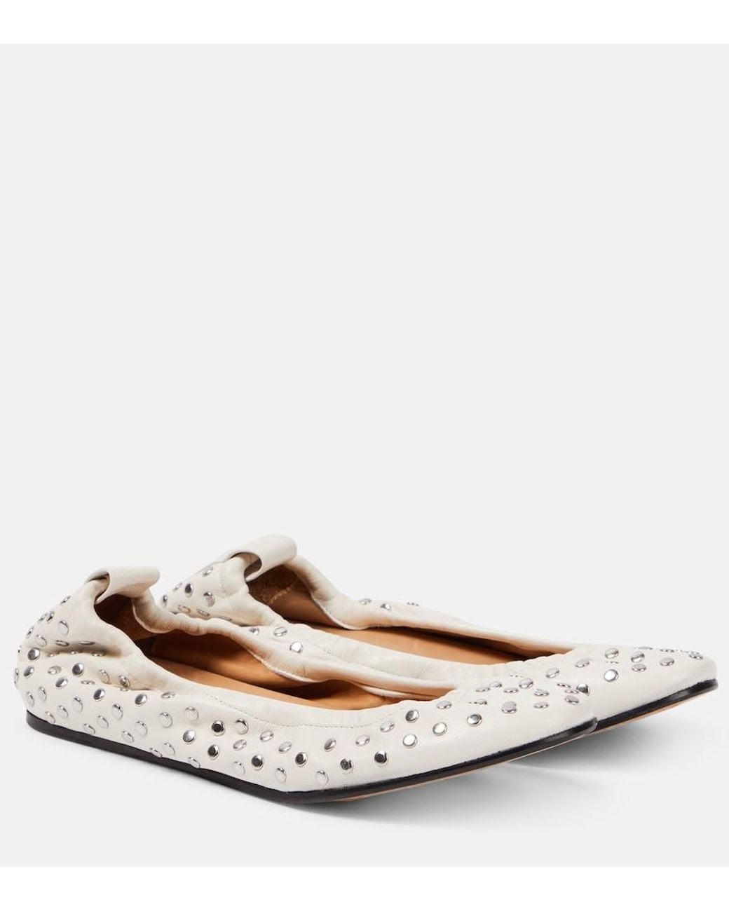 Isabel Marant White Belna Leather Ballet Flat