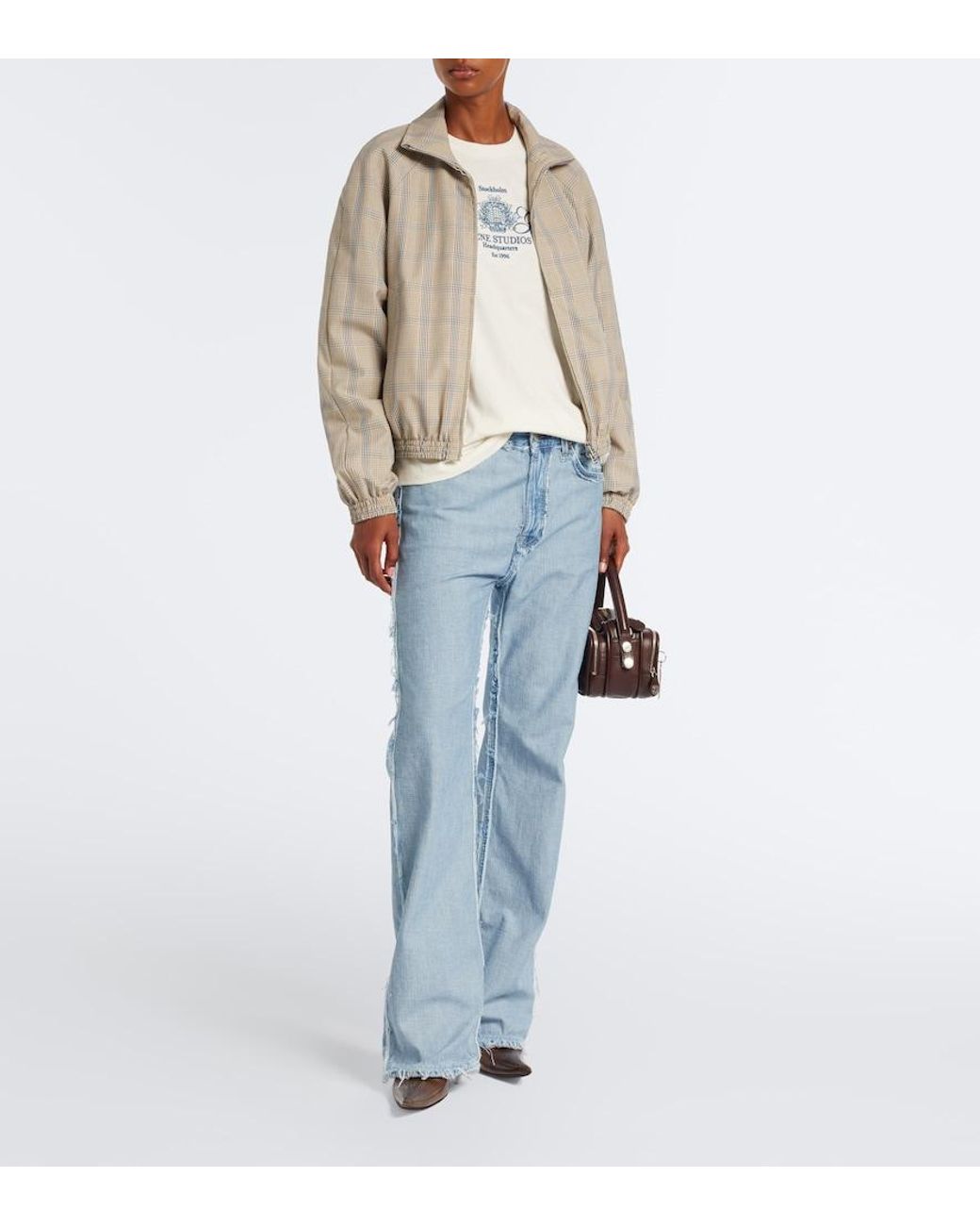 Acne Gray Checked Technical Jacket
