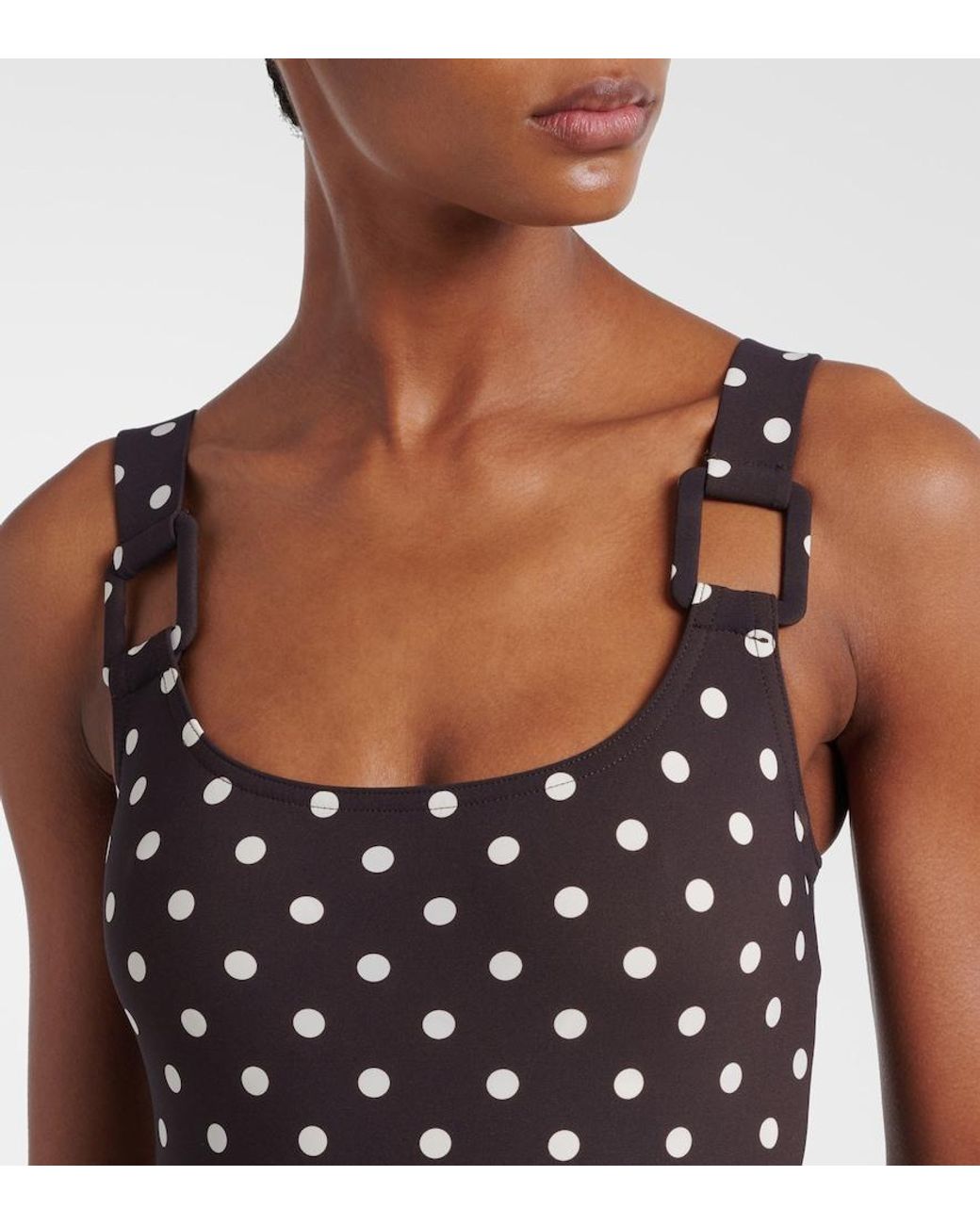 Karla Colletto Black Polka-Dot Swimsuit