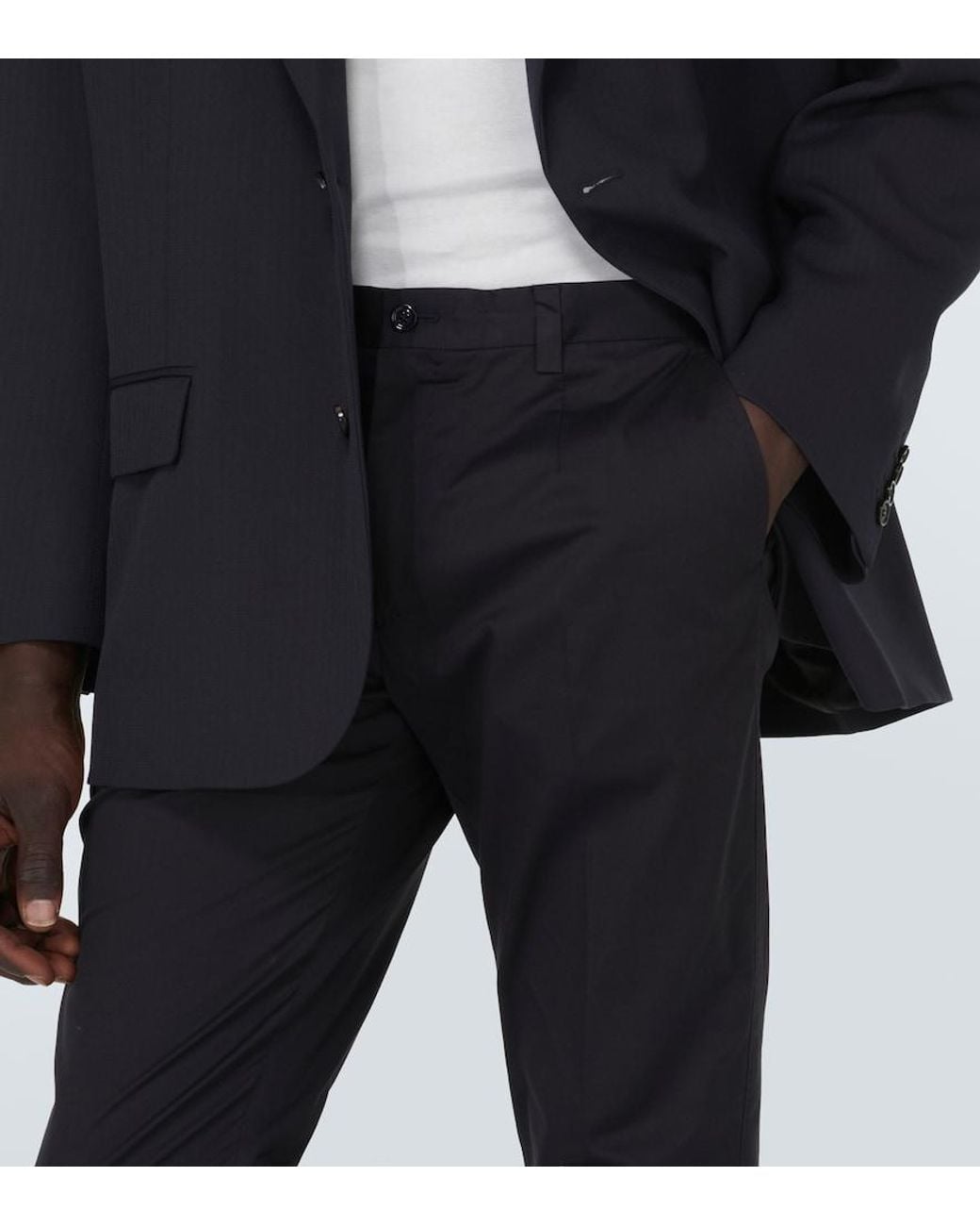 Dolce & Gabbana Blue Cotton-Blend Suit Pants for men