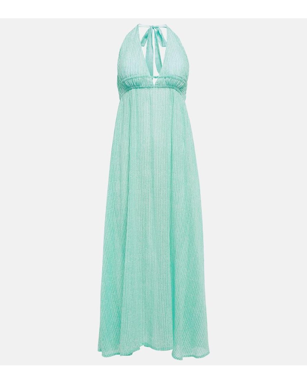 Heidi Klein Green Seven Mile Beach Cotton Maxi Dress