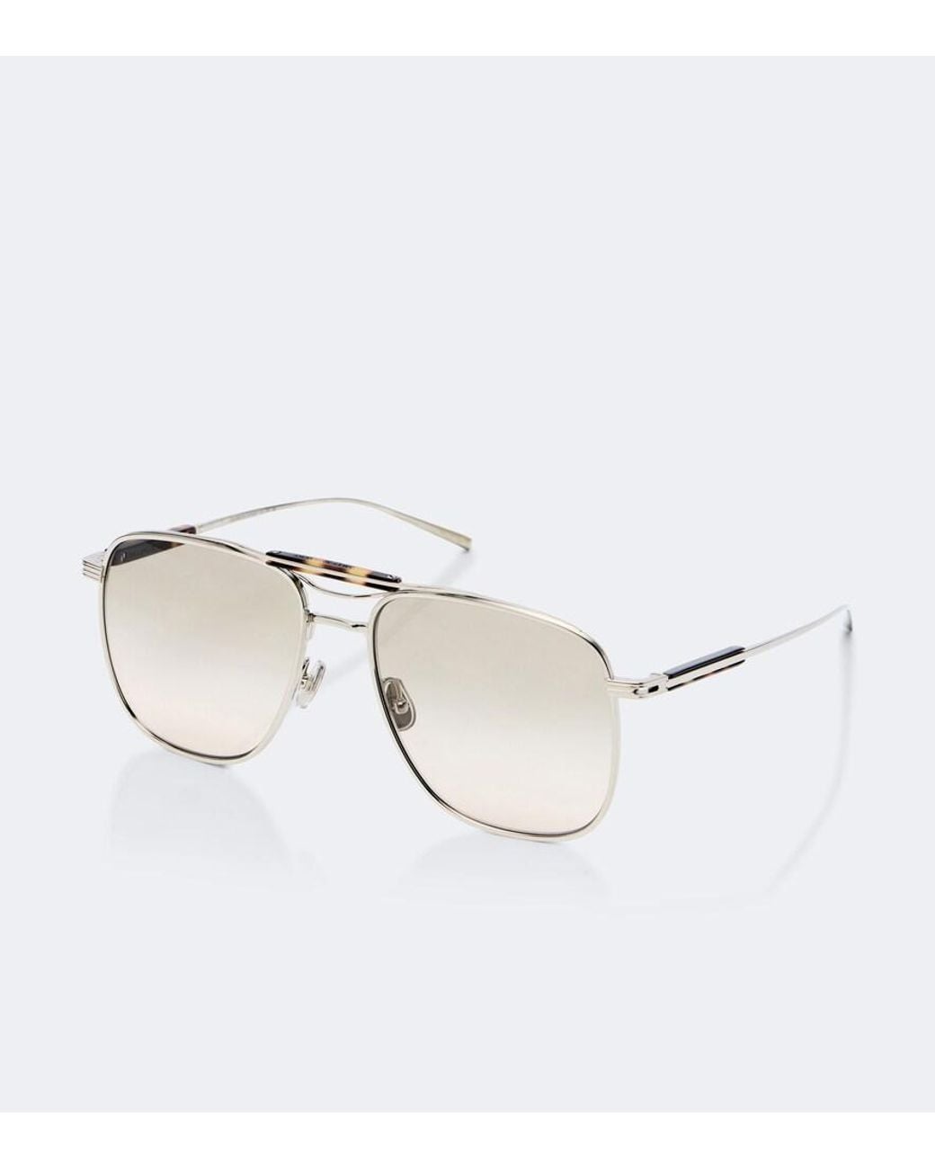 Brunello Cucinelli Natural Sartorial Sunset Aviator Sunglasses