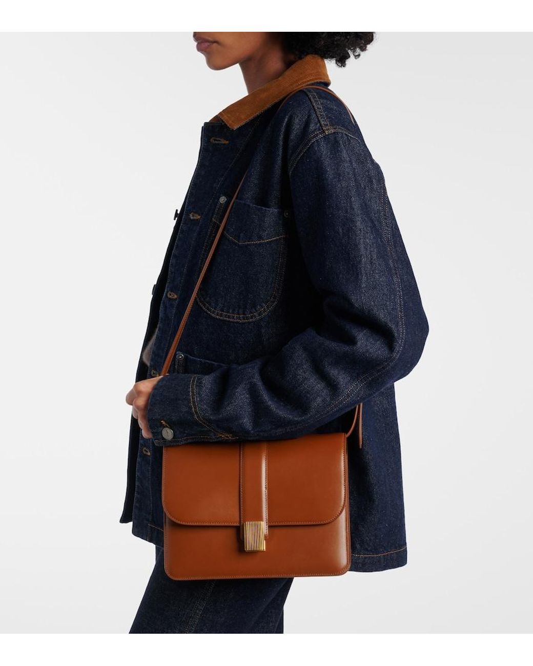 Khaite Brown Blake Leather Crossbody Bag