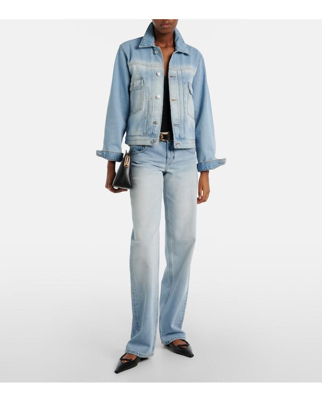 Victoria Beckham Blue Harper Low-Rise Straight Jeans