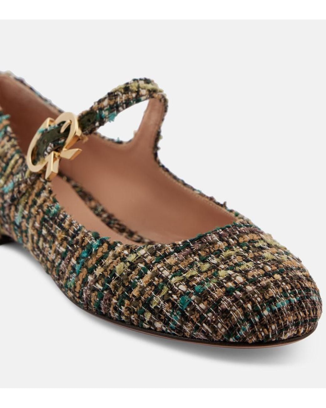 Gianvito Rossi Brown Venezia Boucle Ballet Flats