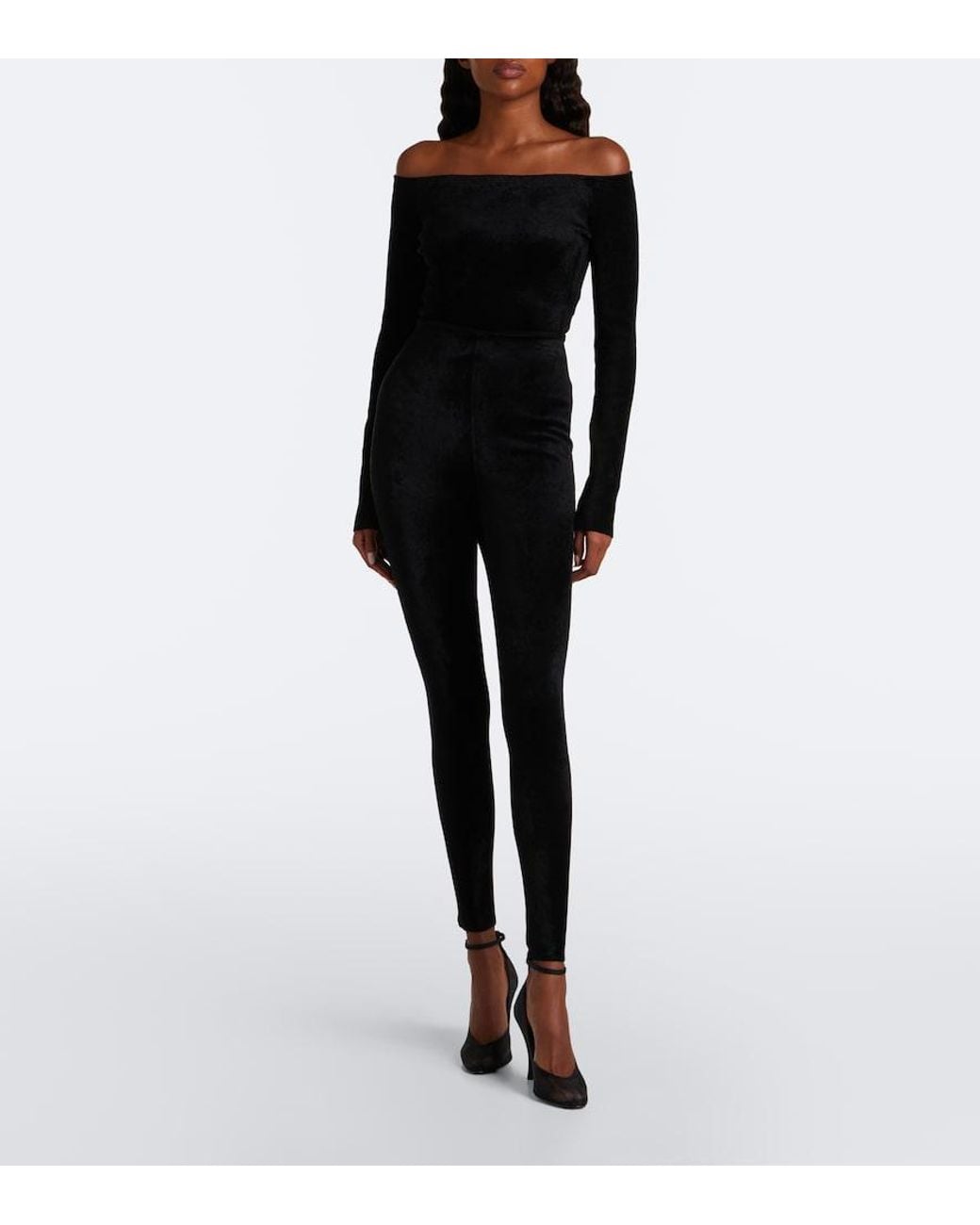Alaïa Black Velvet Leggings