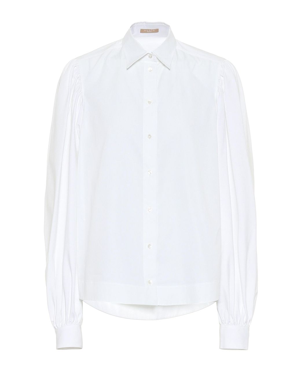 Alaïa Puff-sleeve Cotton Poplin Shirt in White - Lyst