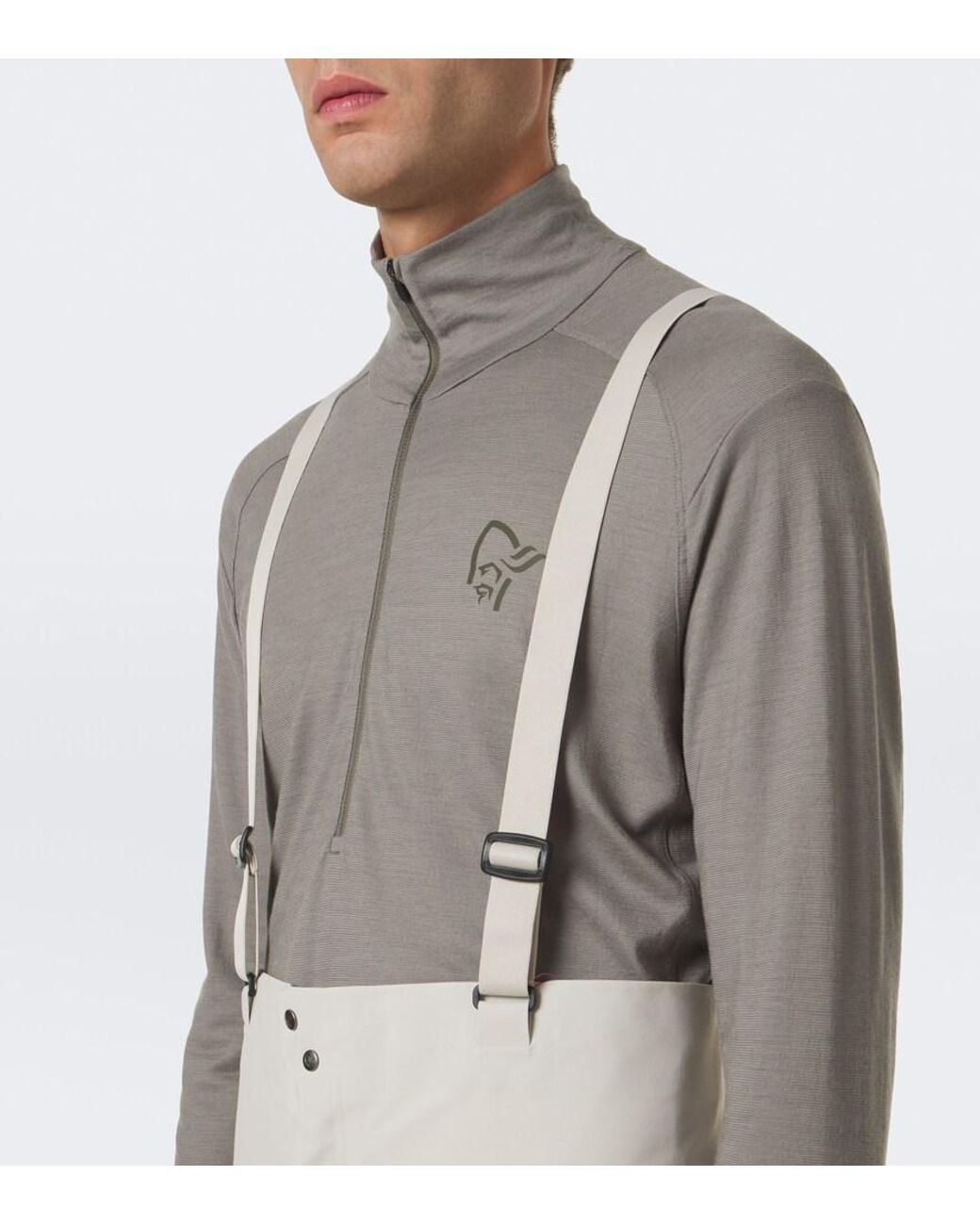 Norrona White More Gore-Tex Ski Salopettes for men