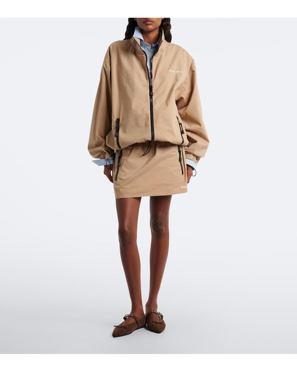 Miu Miu Brown Suede Ballet Flats