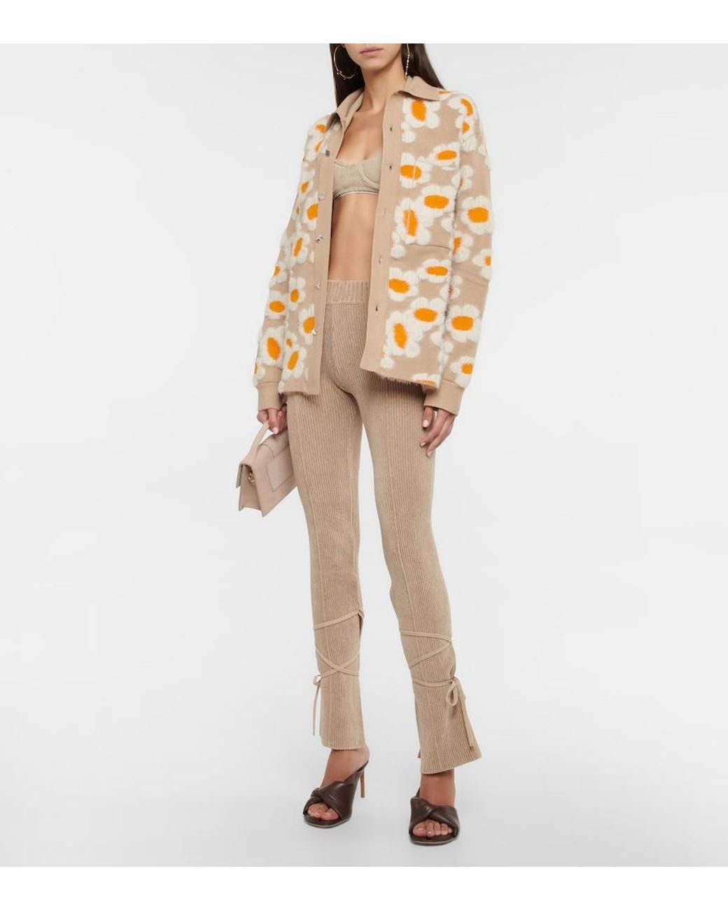 Jacquemus Orange La Chemise Neve Floral Cardigan