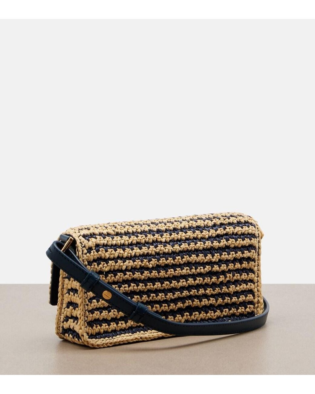 Christian Louboutin Black Bettina Mini Leather-Trimmed Crochet Clutch