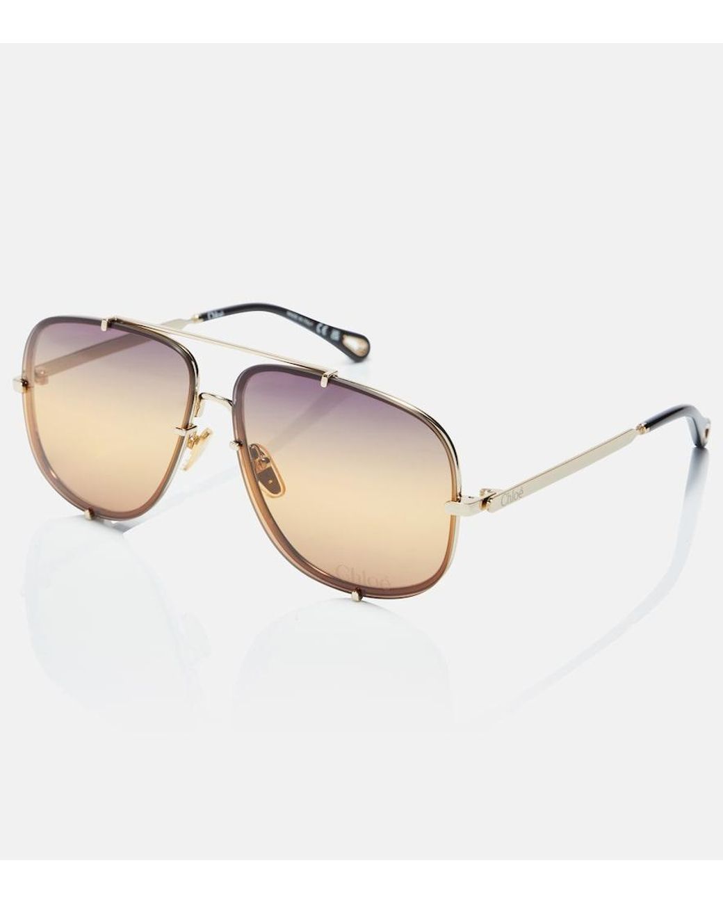 Chloé Brown Aviator Sunglasses