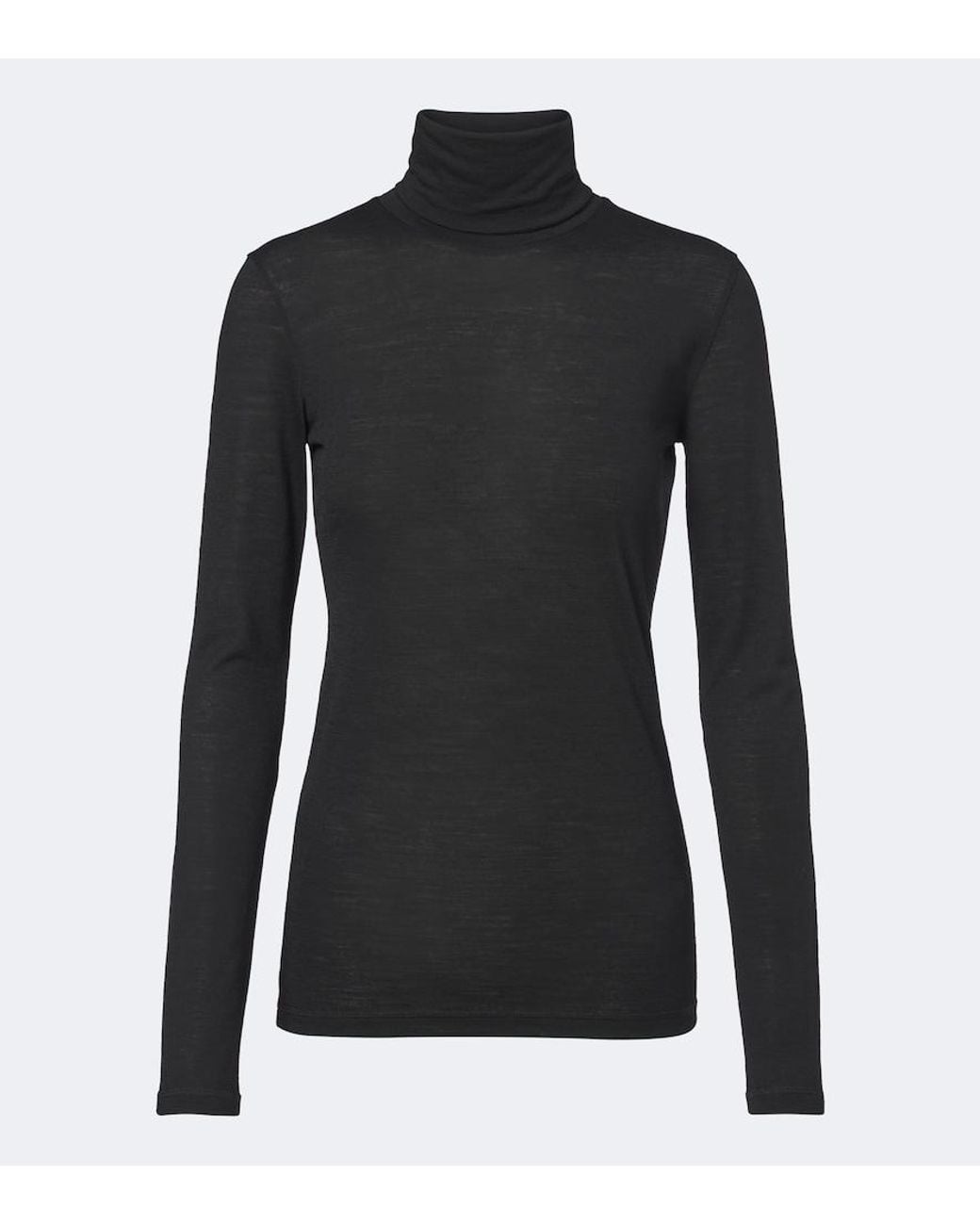 Jil Sander Black Jersey Turtleneck Top