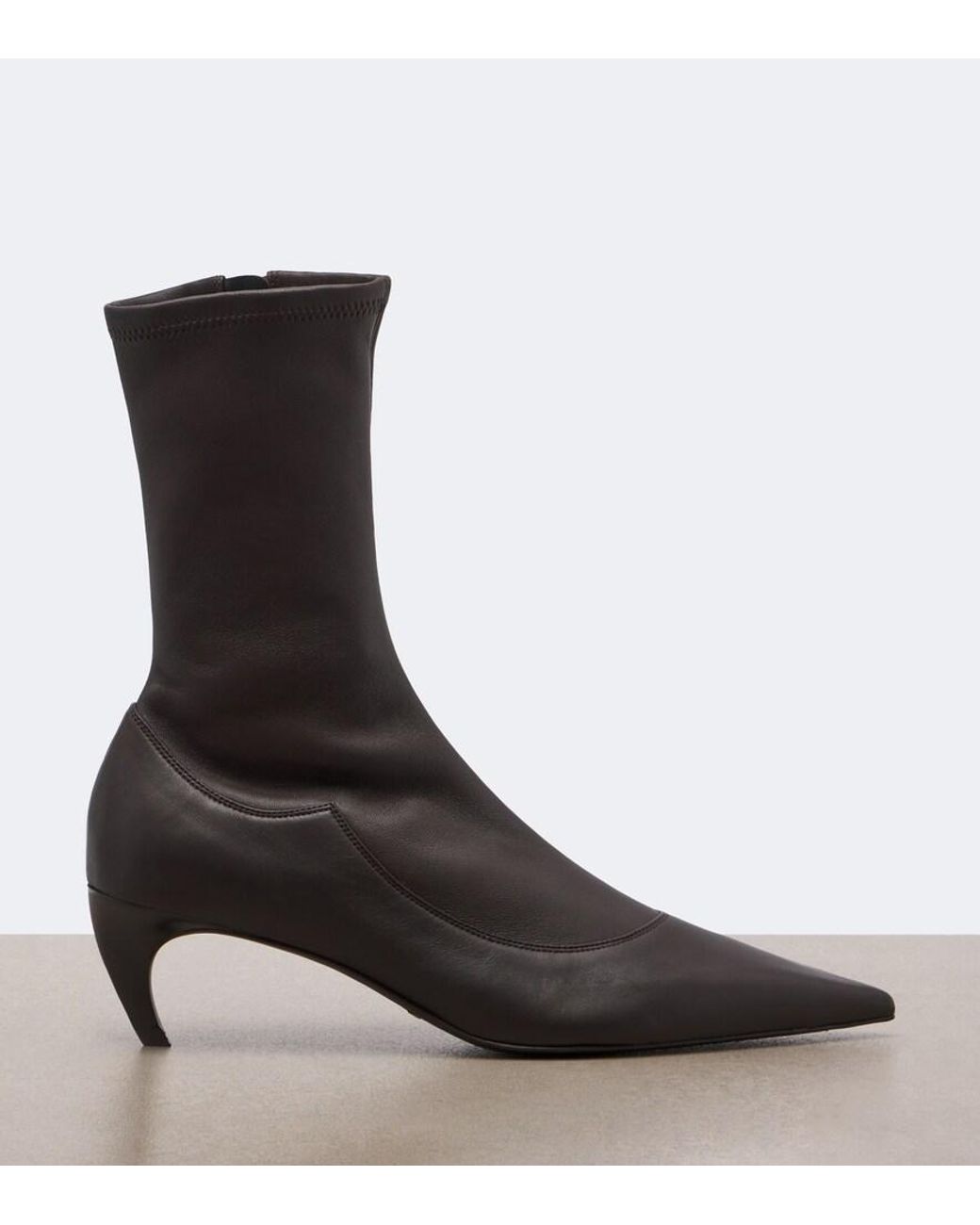 Khaite Black Valerie Leather Mid-Calf Boots