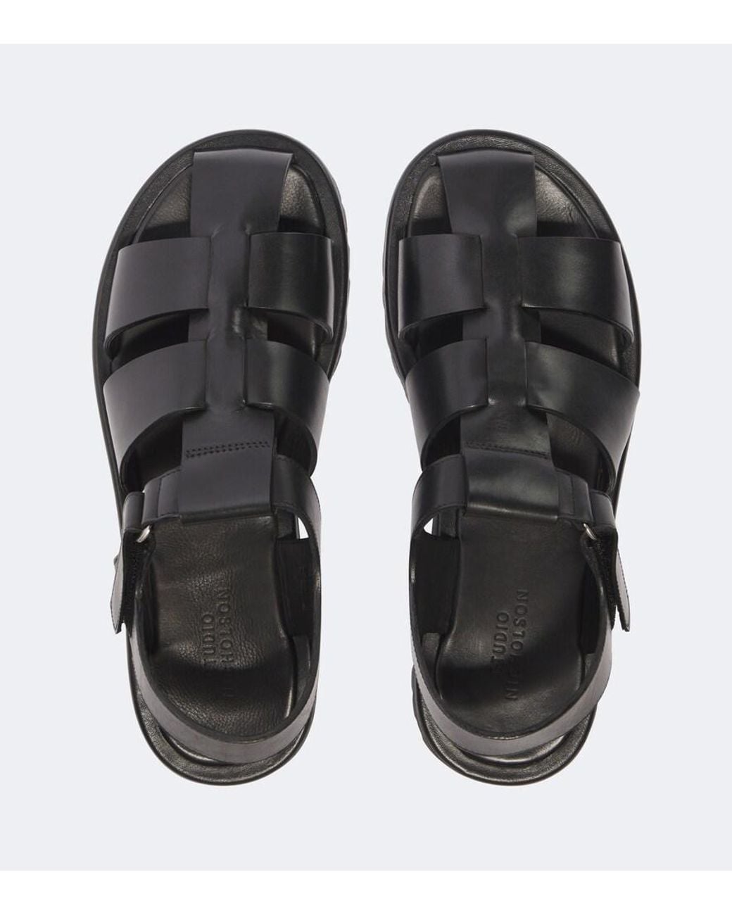 Studio Nicholson Black Sandom Leather Sandals for men
