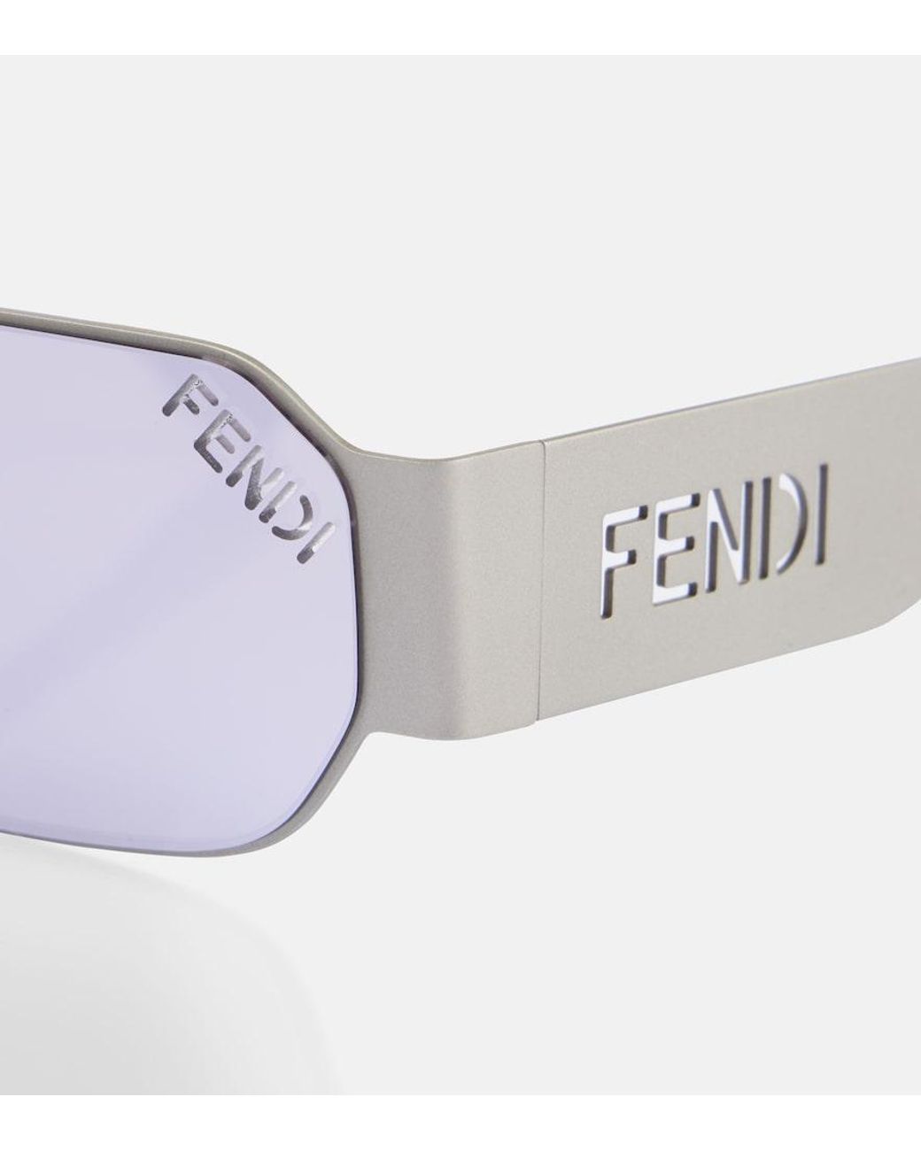 Fendi Blue Eckige Sonnenbrille