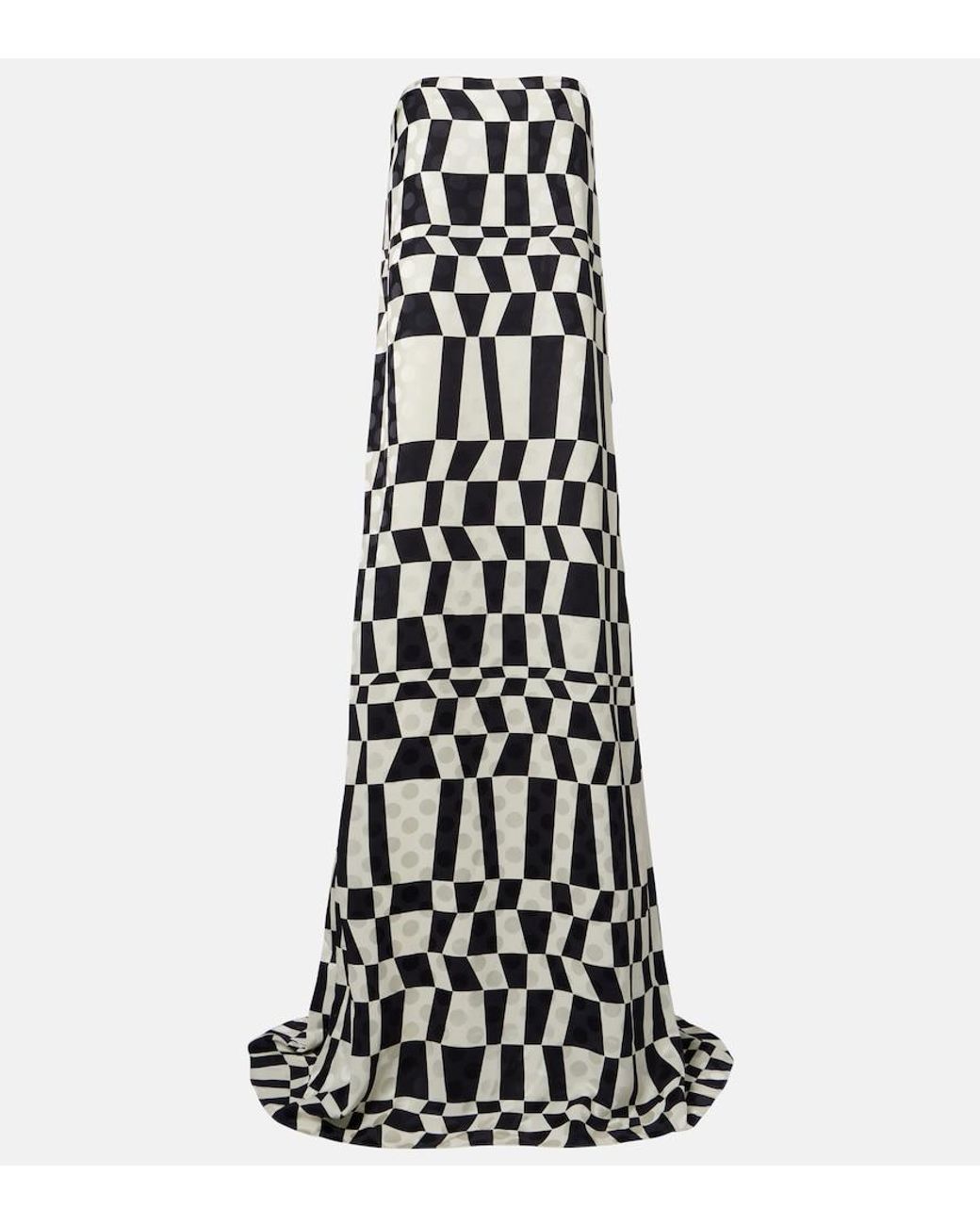 Dries Van Noten White Printed Bustier Gown