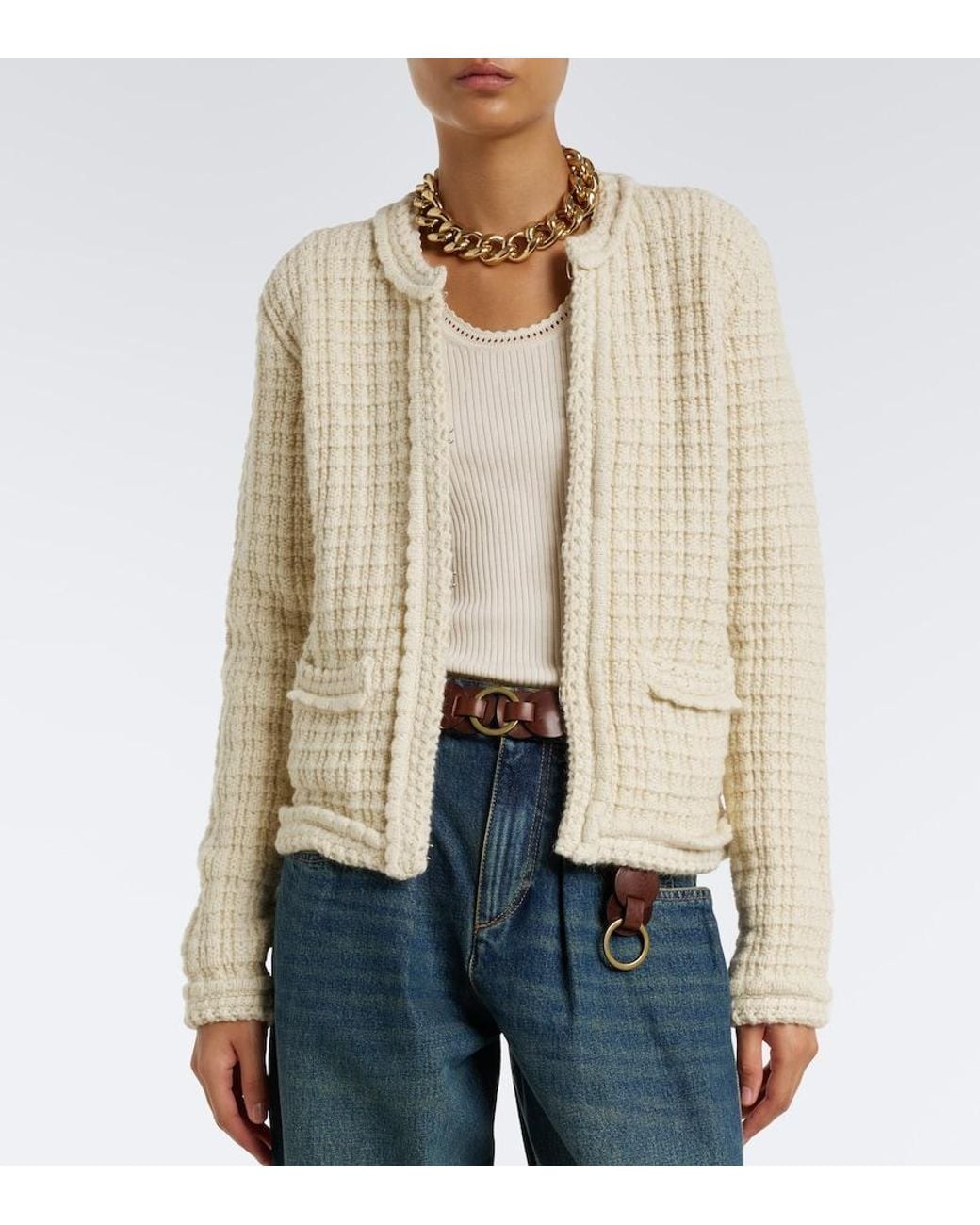 Isabel Marant Natural Hortense Wool And Alpaca Cardigan