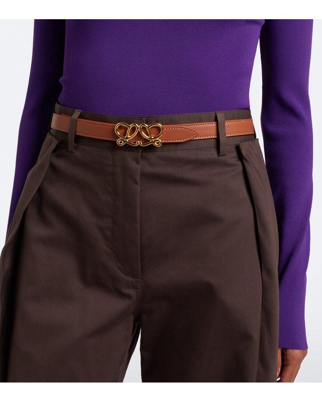 Loewe Red Double L Reversible Leather Belt