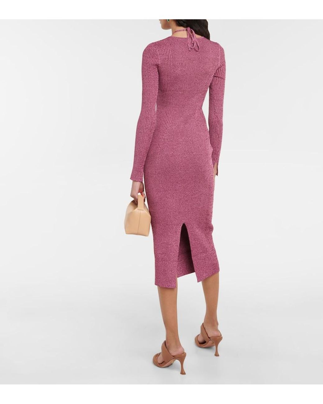 Jonathan Simkhai Purple Danika Ribbed-knit Midi Dress