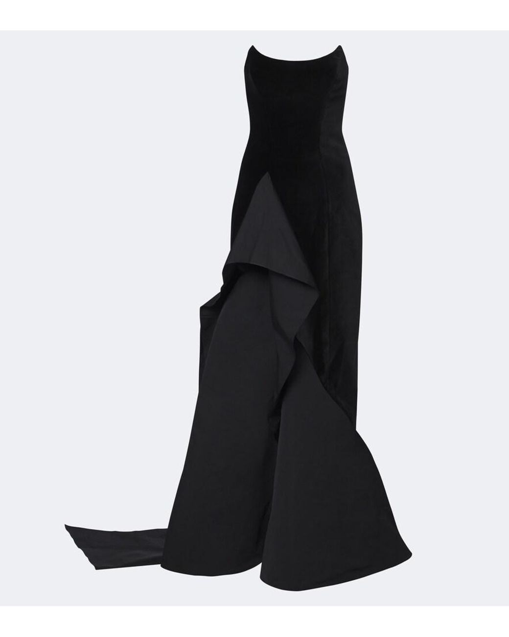 Safiyaa Black Fianne Velvet And Faille Corset Gown