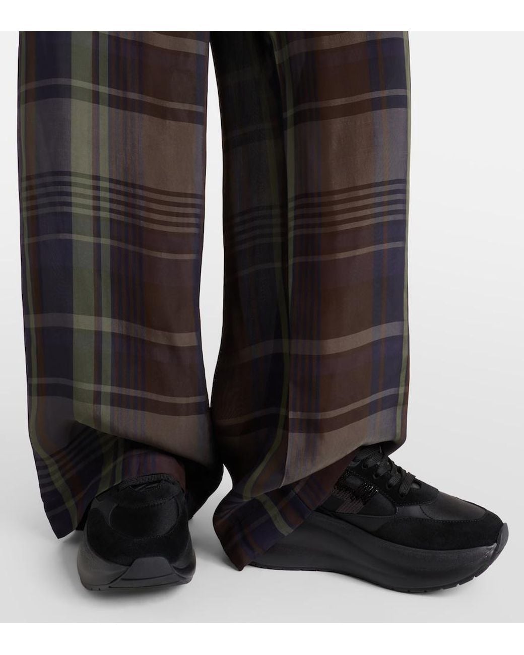 Hogan Black Maxi I Active Suede-Trimmed Sneakers