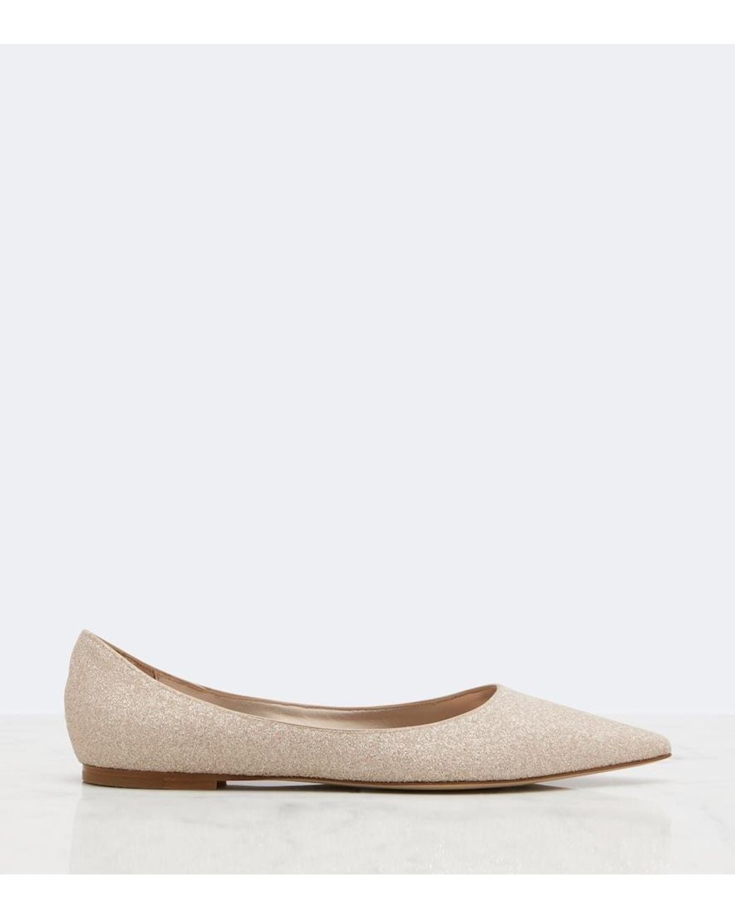 Jimmy Choo Natural Love Glitter Ballet Flats