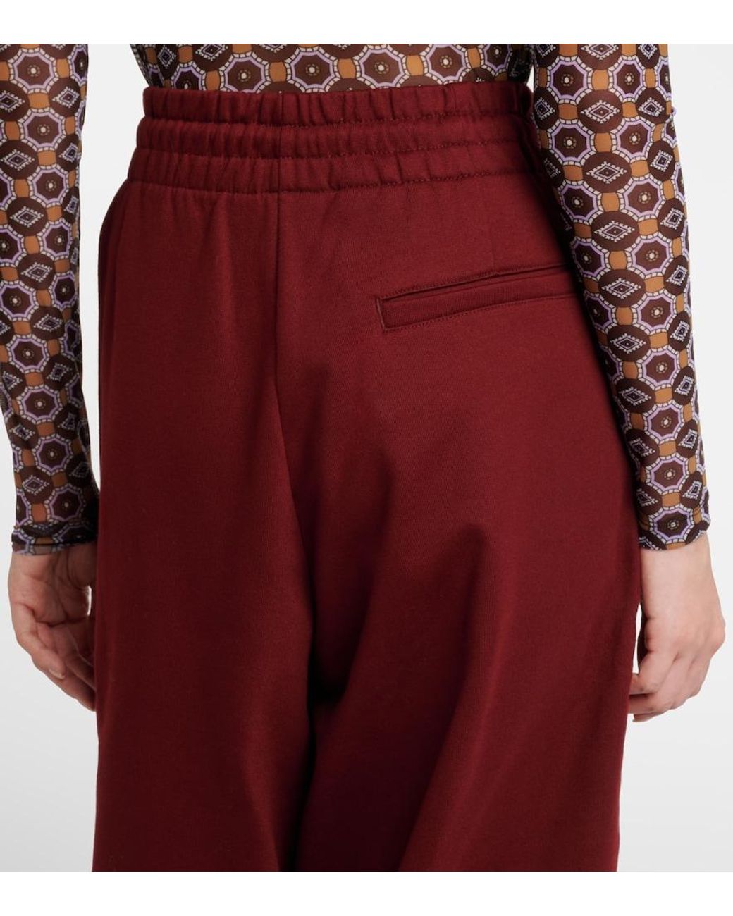 Dries Van Noten Red Cotton Jersey Sweatpants