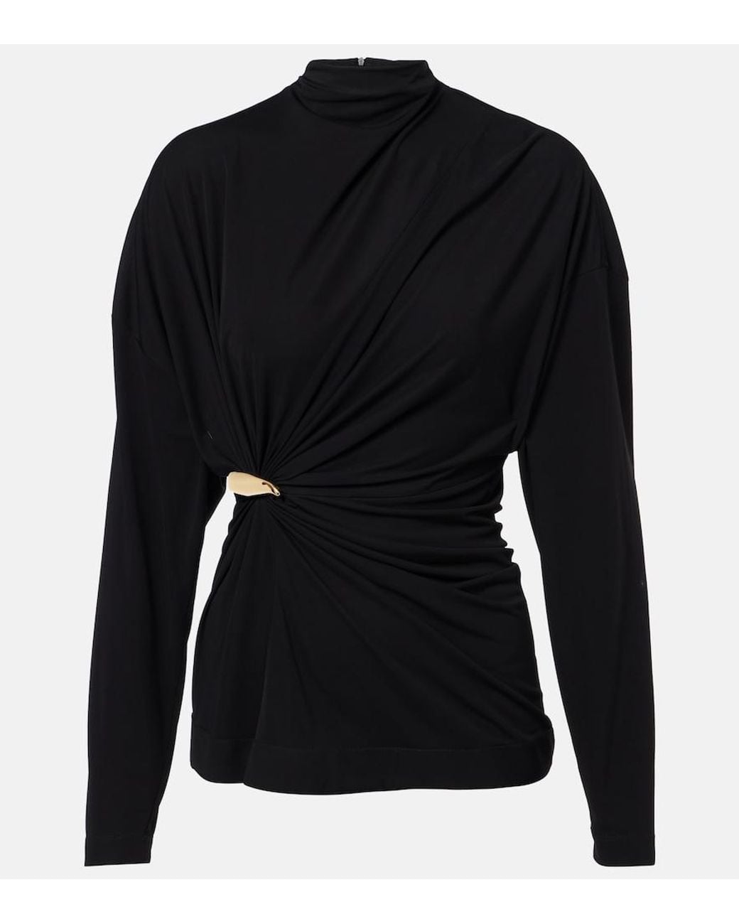 Bottega Veneta Black Draped Top