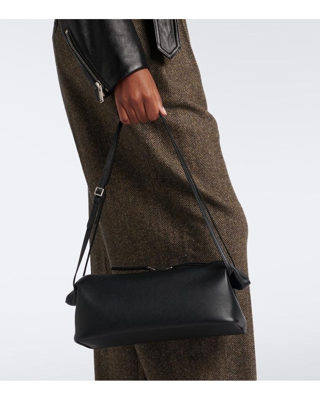Nour Hammour Black Kenza Leather Shoulder Bag