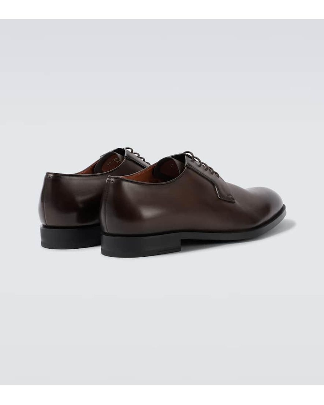 ZEGNA New Classic Leather Derby Shoes in Brown for Men | Lyst UK display picture 1