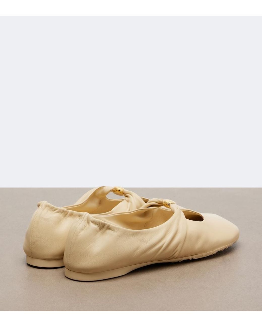 Loewe Natural Pebble Soft Leather Mary Jane Flats