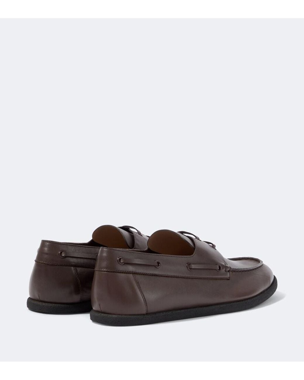 The Row Brown Novus Leather Boat Shoes for men