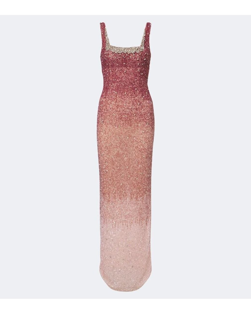 Rachel Gilbert Pink Kaity Embellished Gown