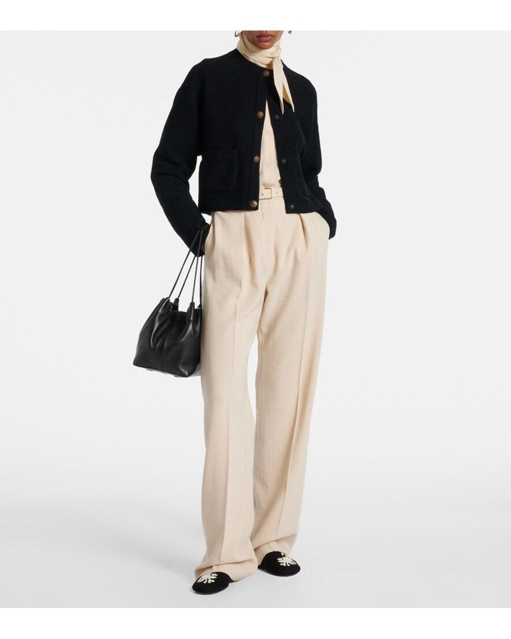 Ballerines Floaty Brodees Loro Piana en coloris Black