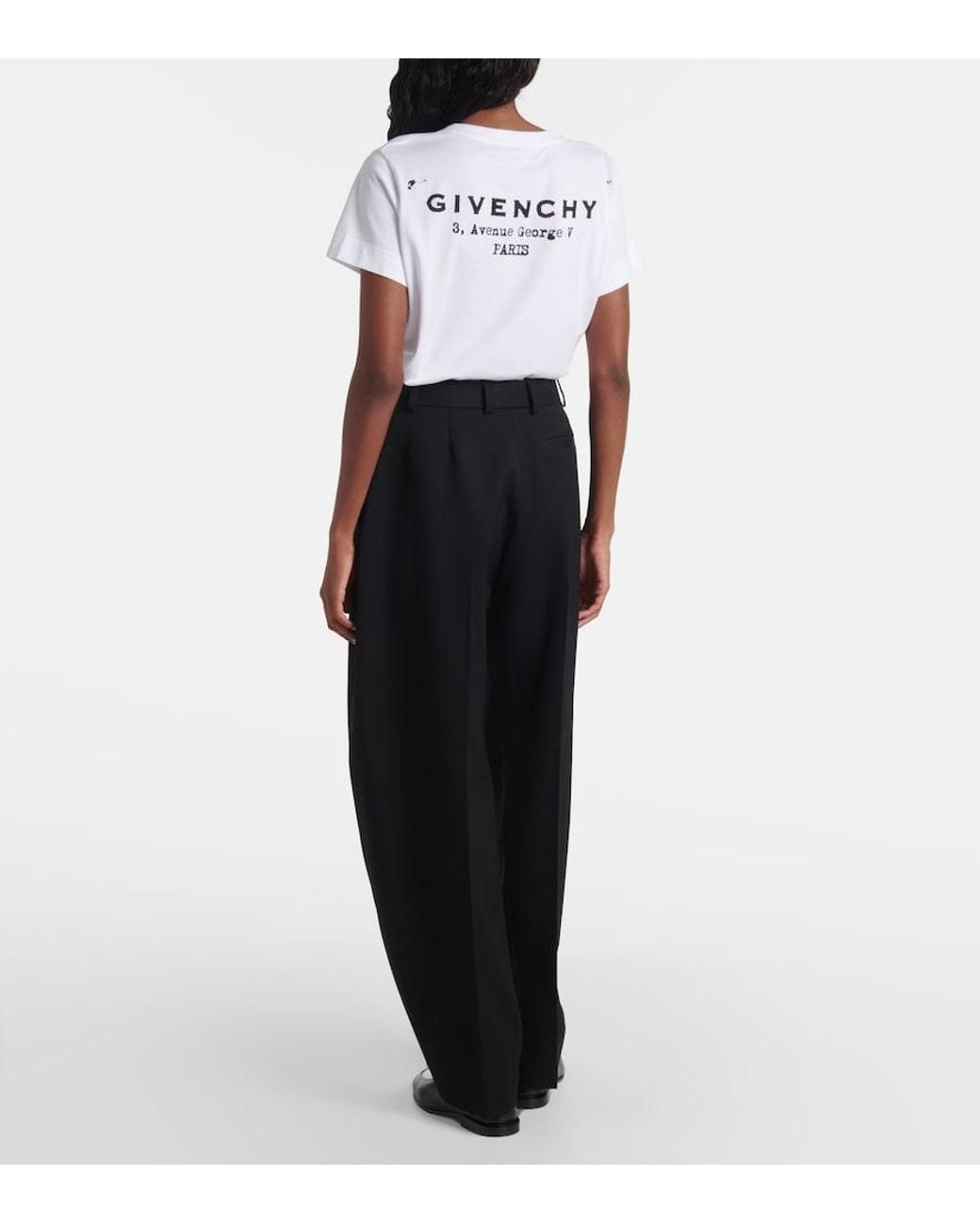 Givenchy Black Cocoon Wool Grain De Poudre Barrel-Leg Pants