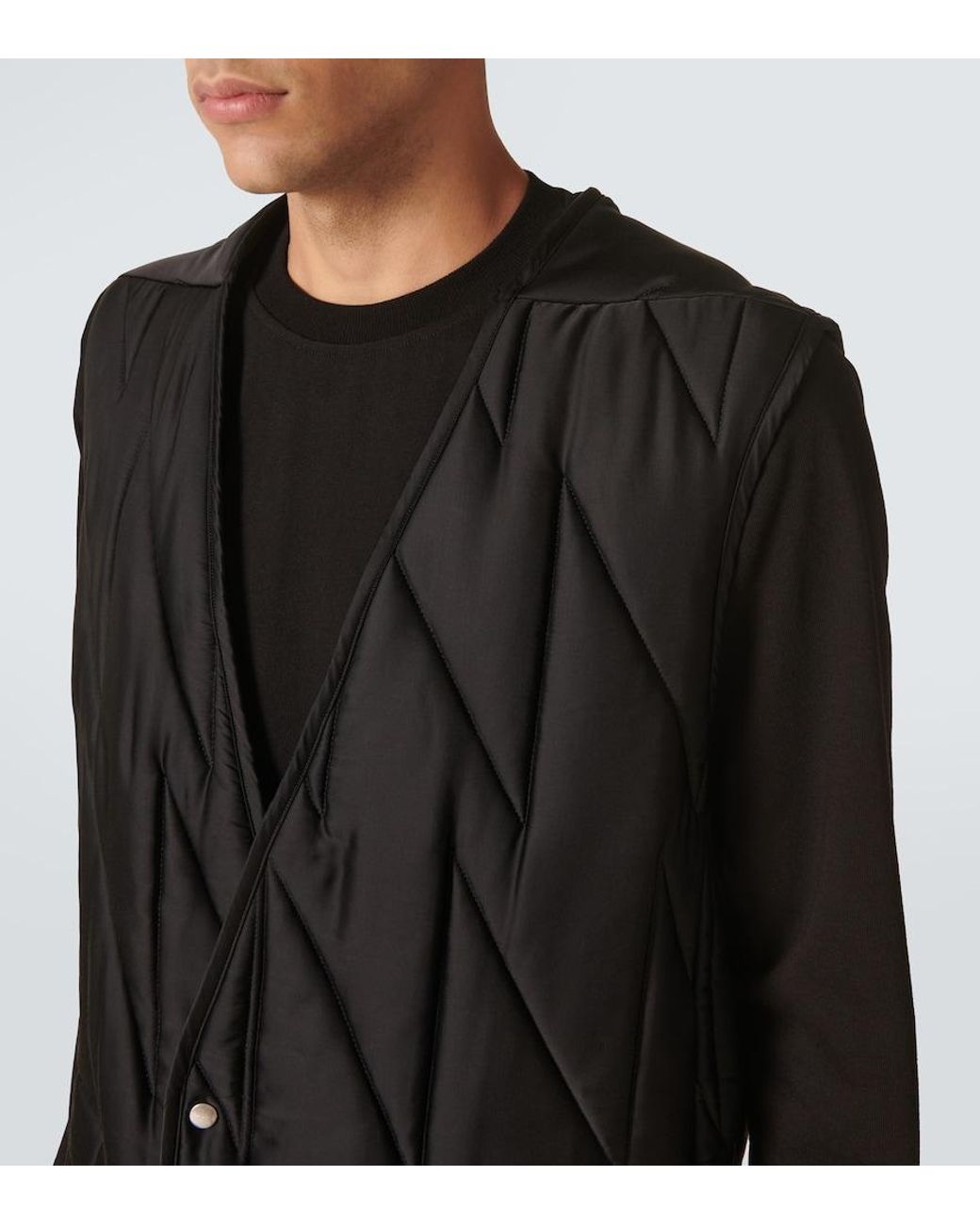 Rick Owens Black Quilted Puffer Vest for men